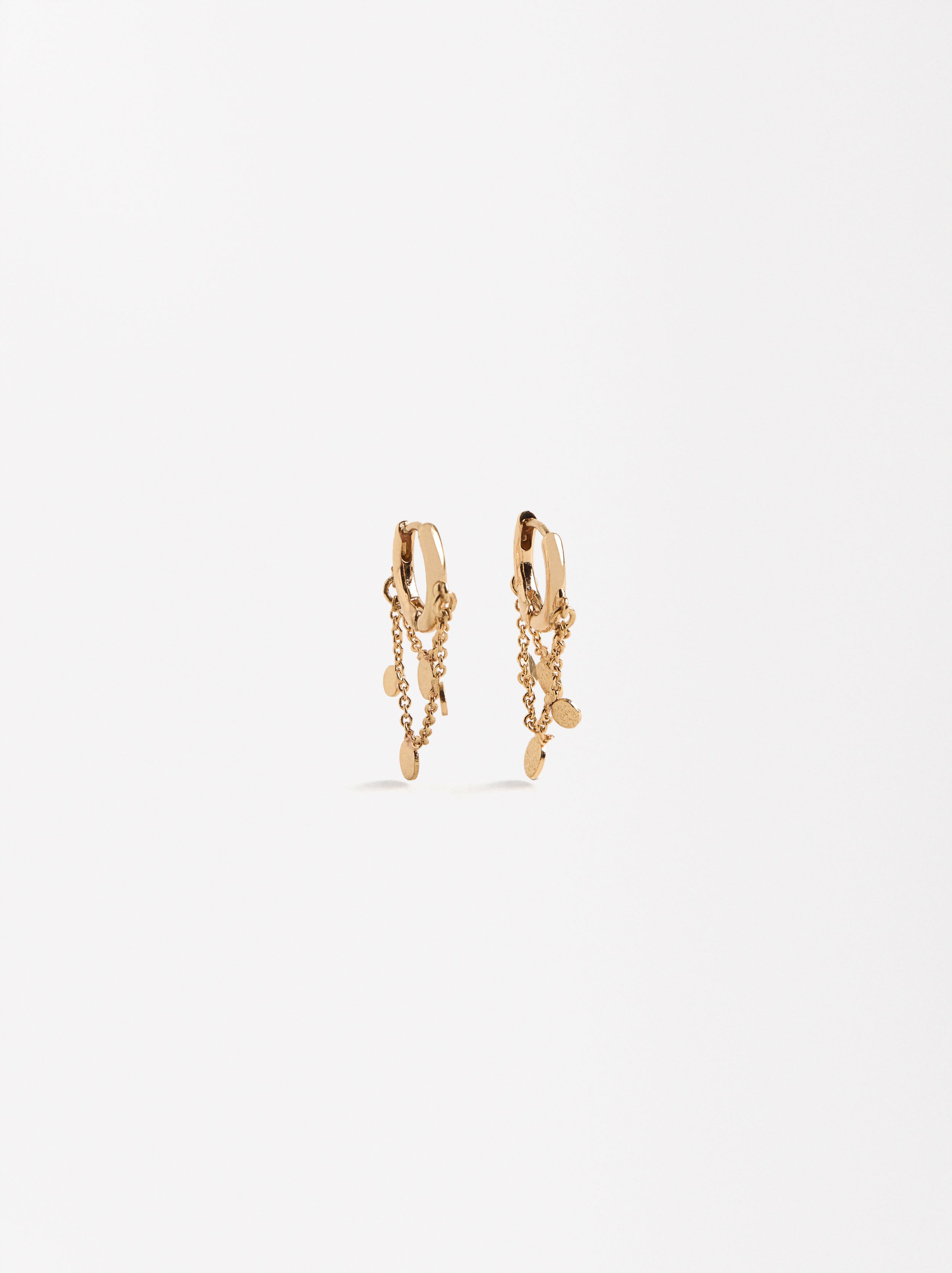 Aretes Con Cadena Y Efecto Martillado