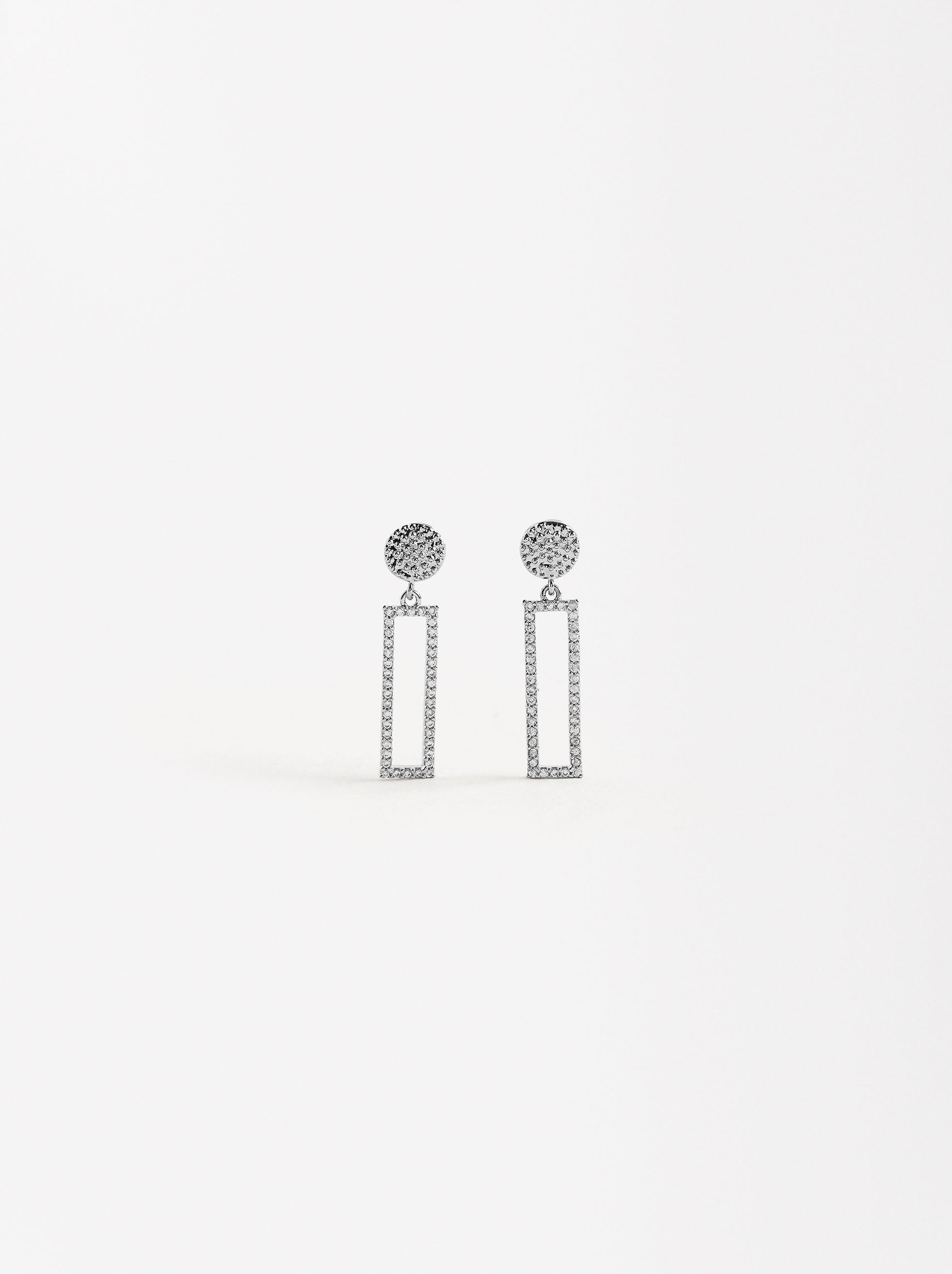 Aretes Rectangulares Con Circonitas