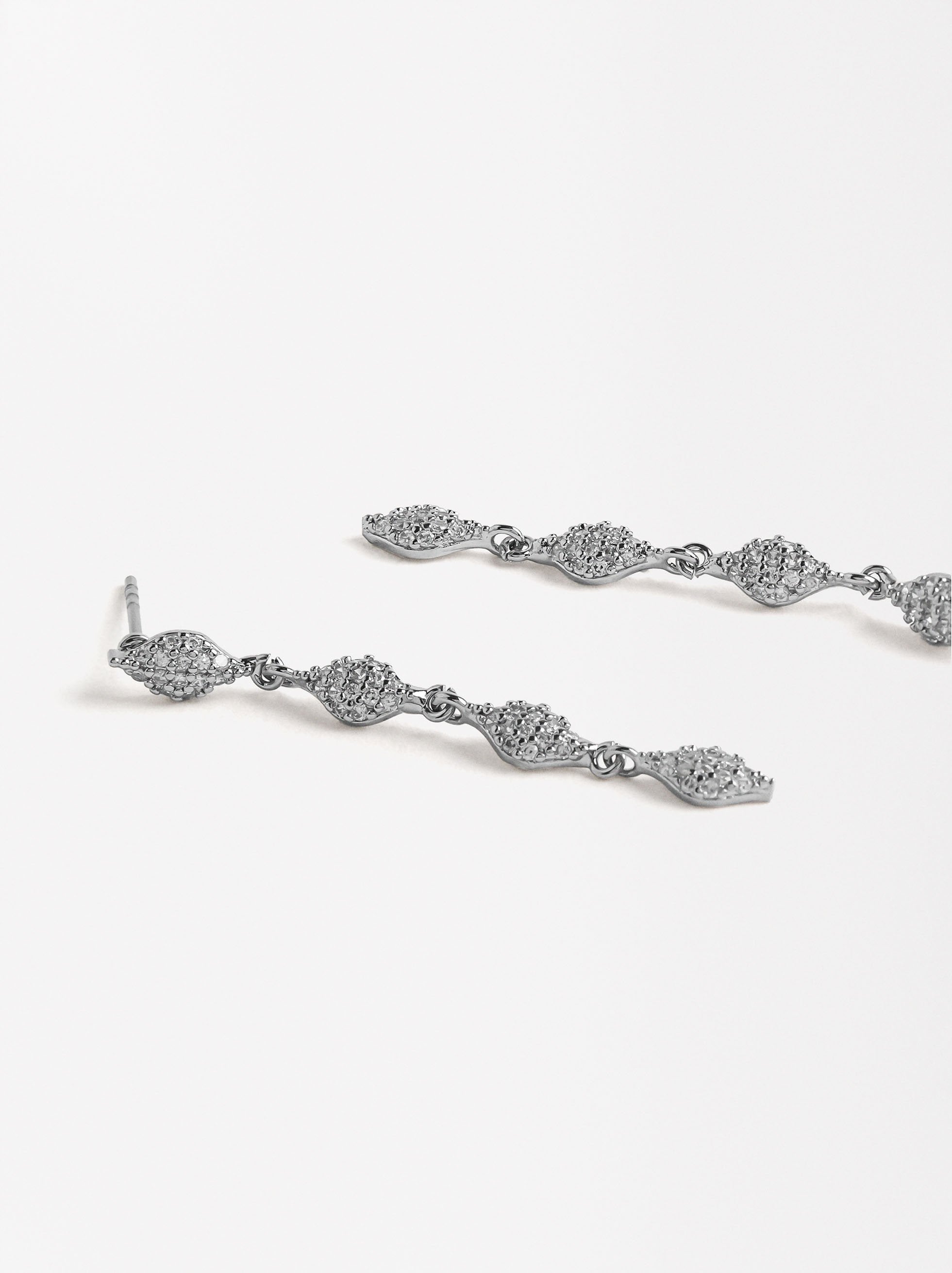 Aretes Largos Con Circonitas