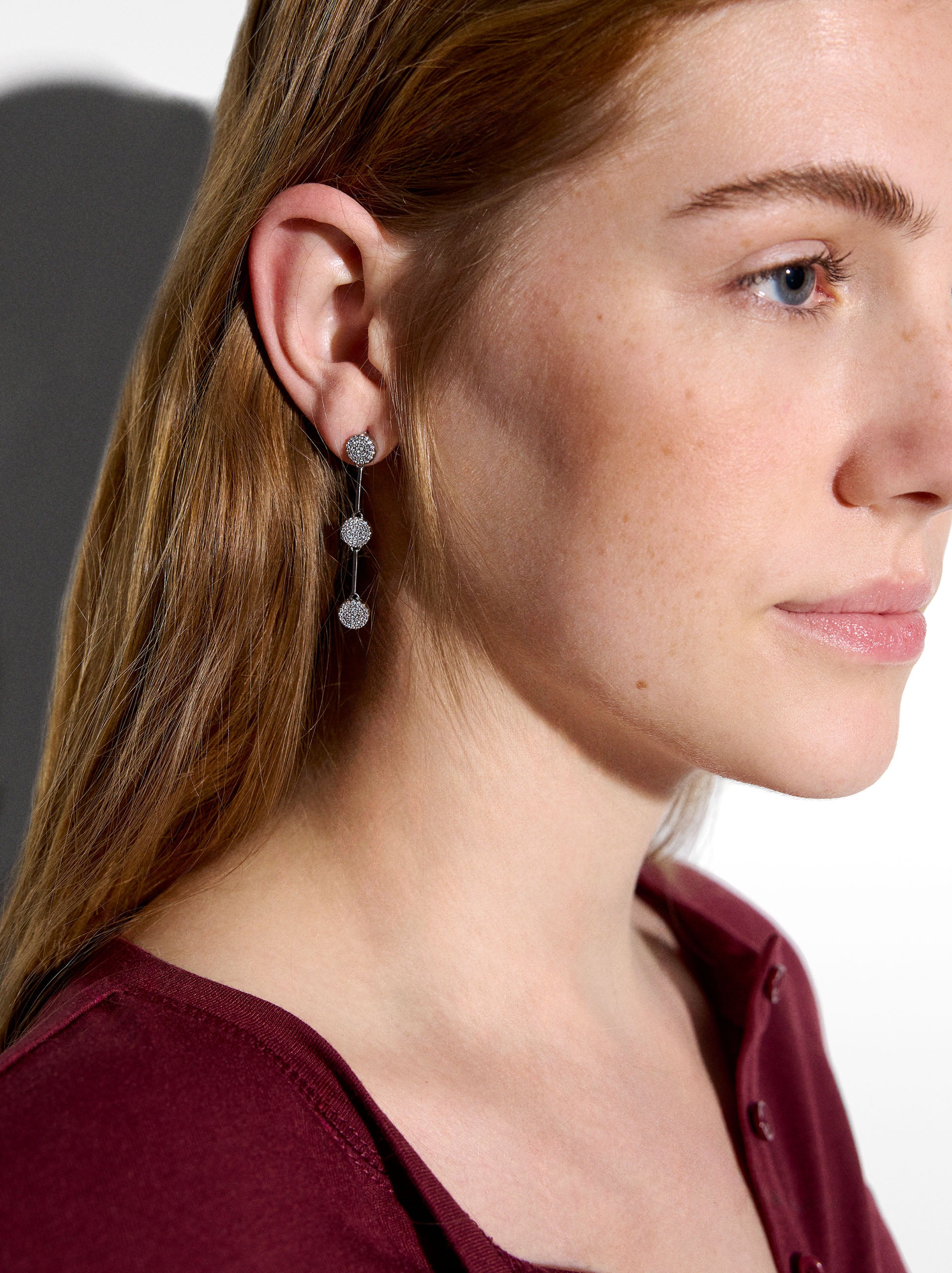 Aretes Largos Con Circonitas