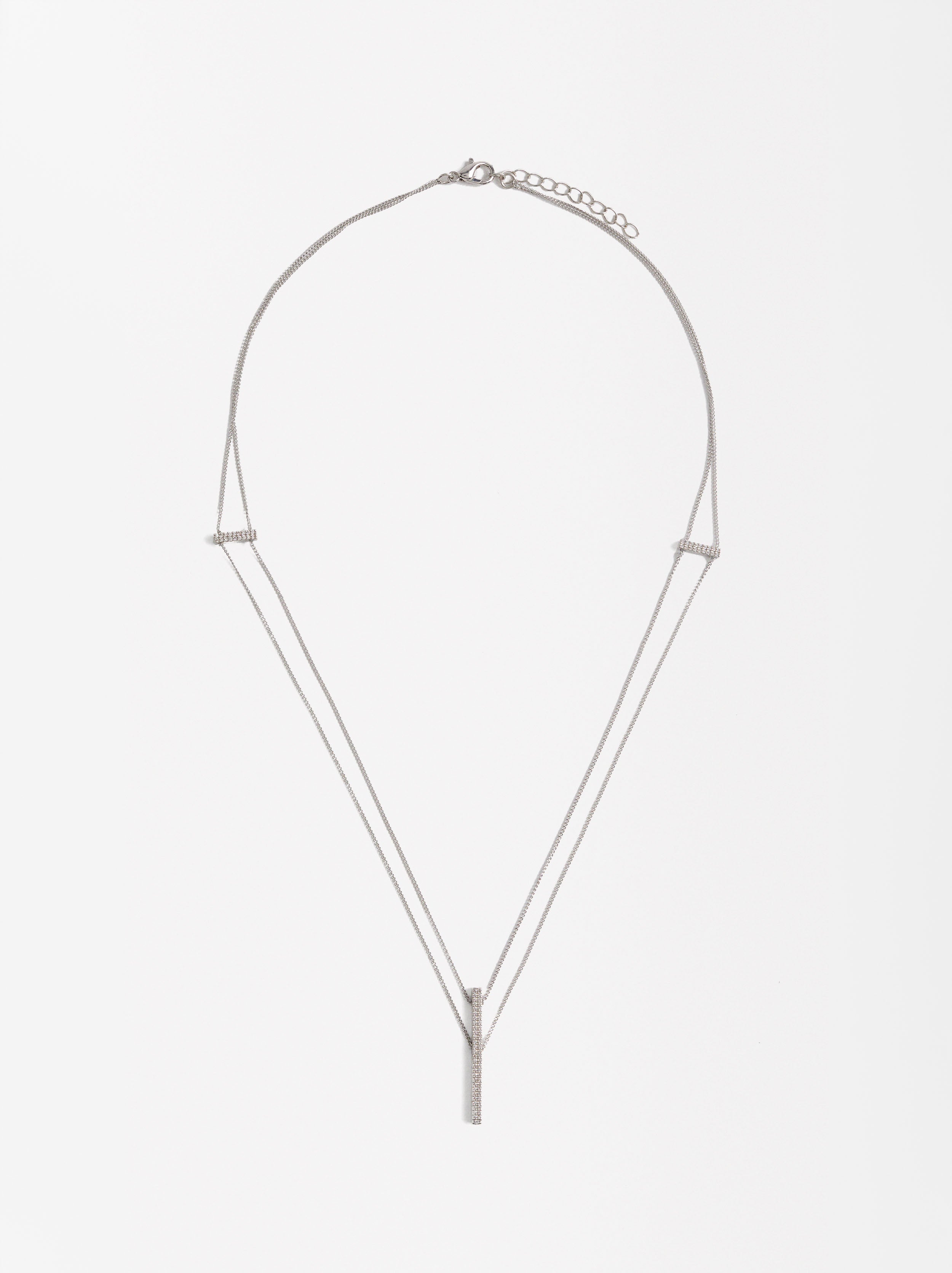 Collar Doble Con Colgantes De Circonitas