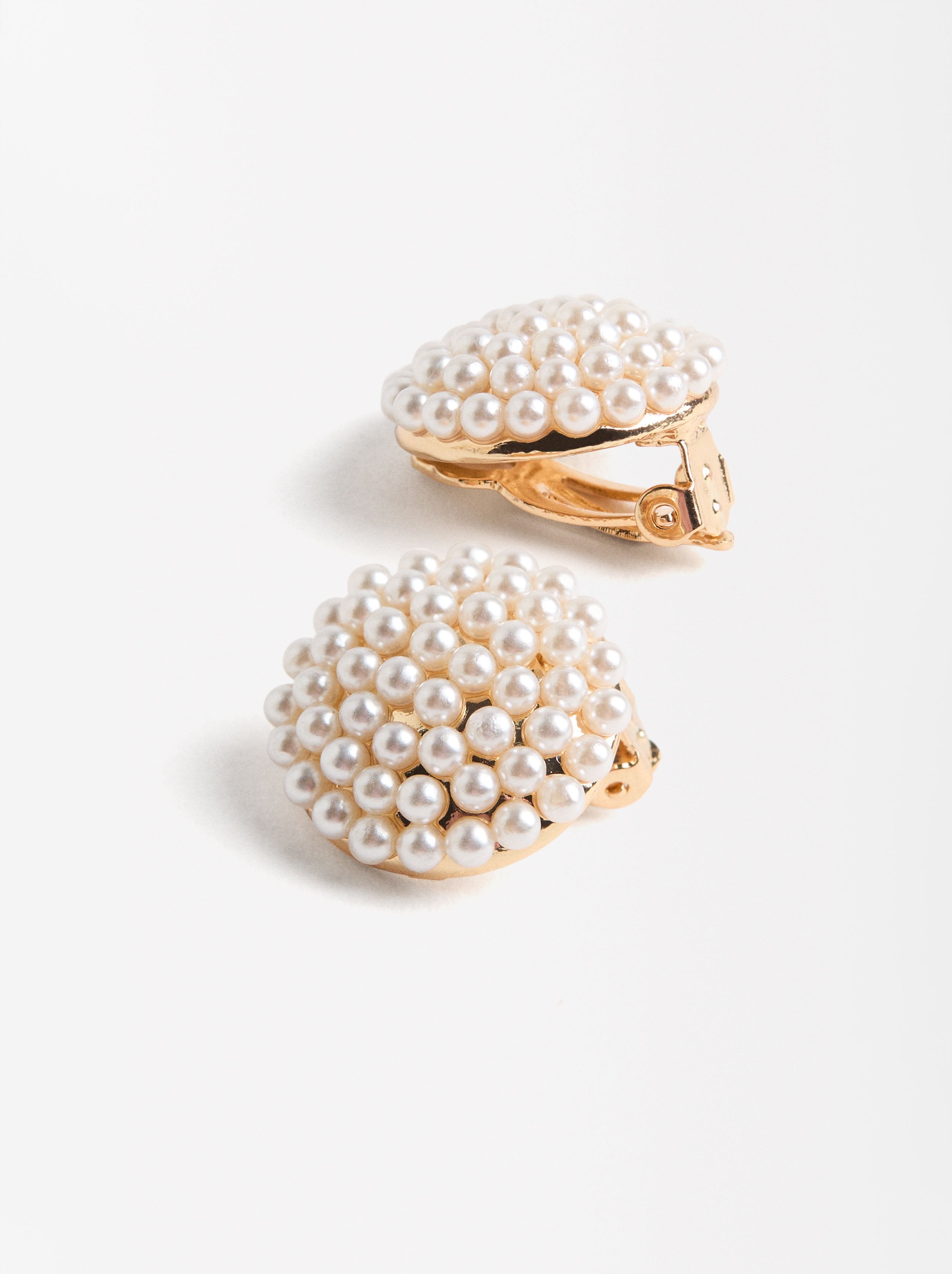 Aretes Redondos Con Perlas