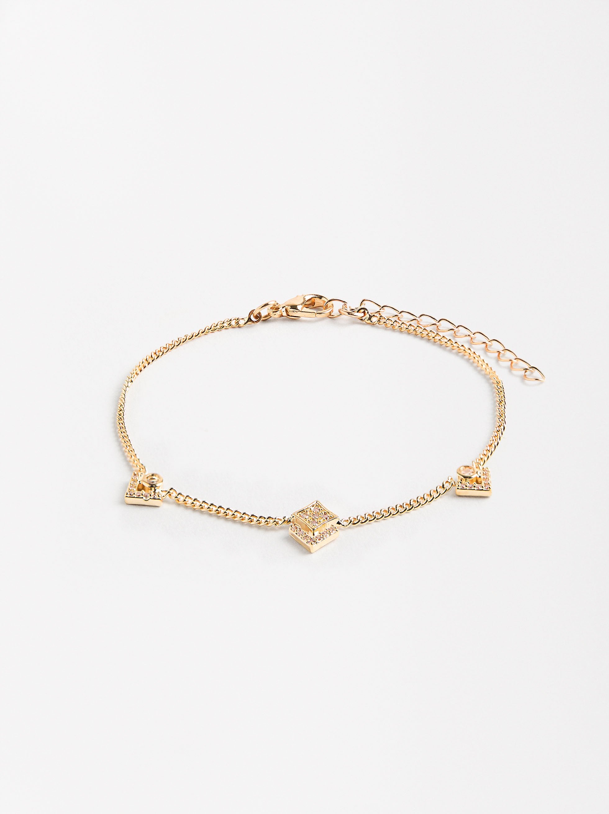 Pulsera De Rombos Con Circonitas