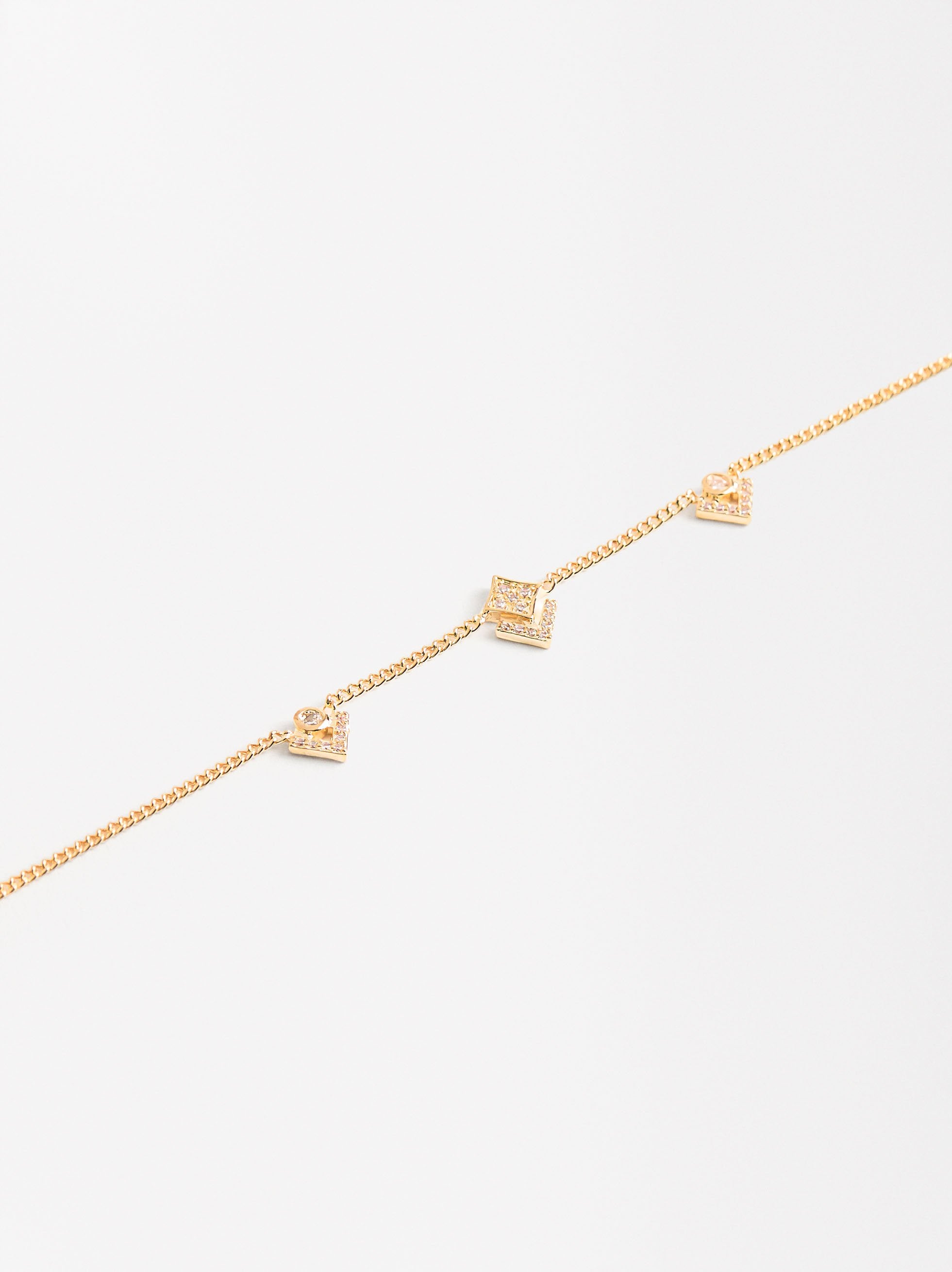 Pulsera De Rombos Con Circonitas