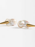 Aretes Largos De Perlas De Agua Dulce - Acero Inoxidable