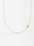 Collar De Perlas Con Corazón - Acero Inoxidable