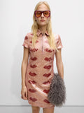 Vestido Estampado Con Lentejuelas