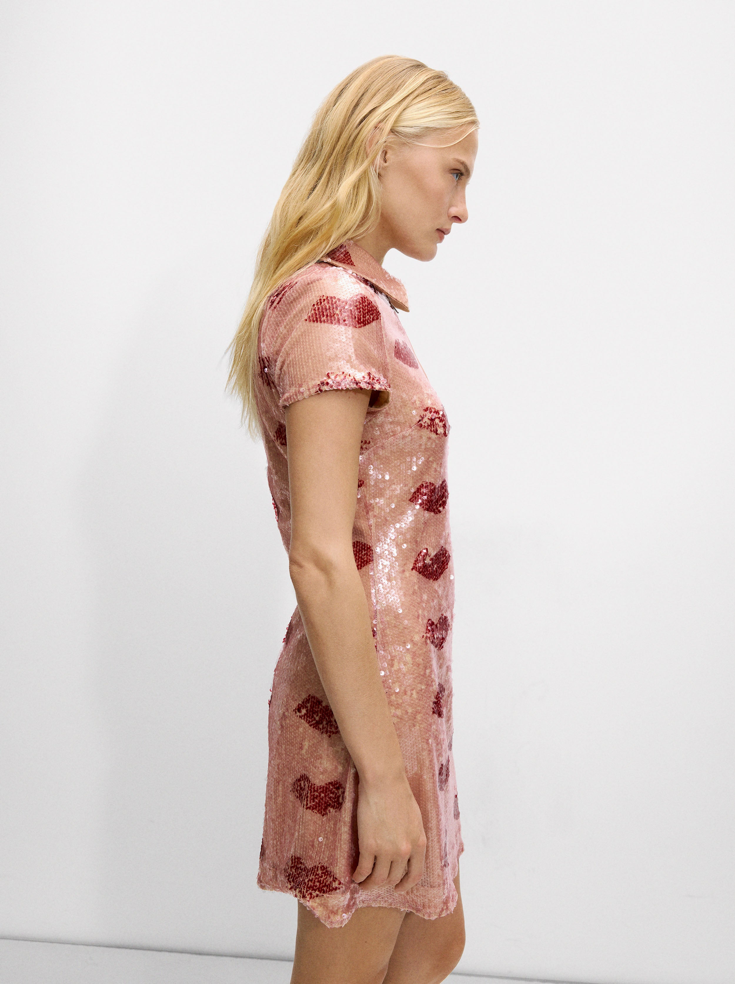 Vestido Estampado Con Lentejuelas
