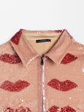 Vestido Estampado Con Lentejuelas