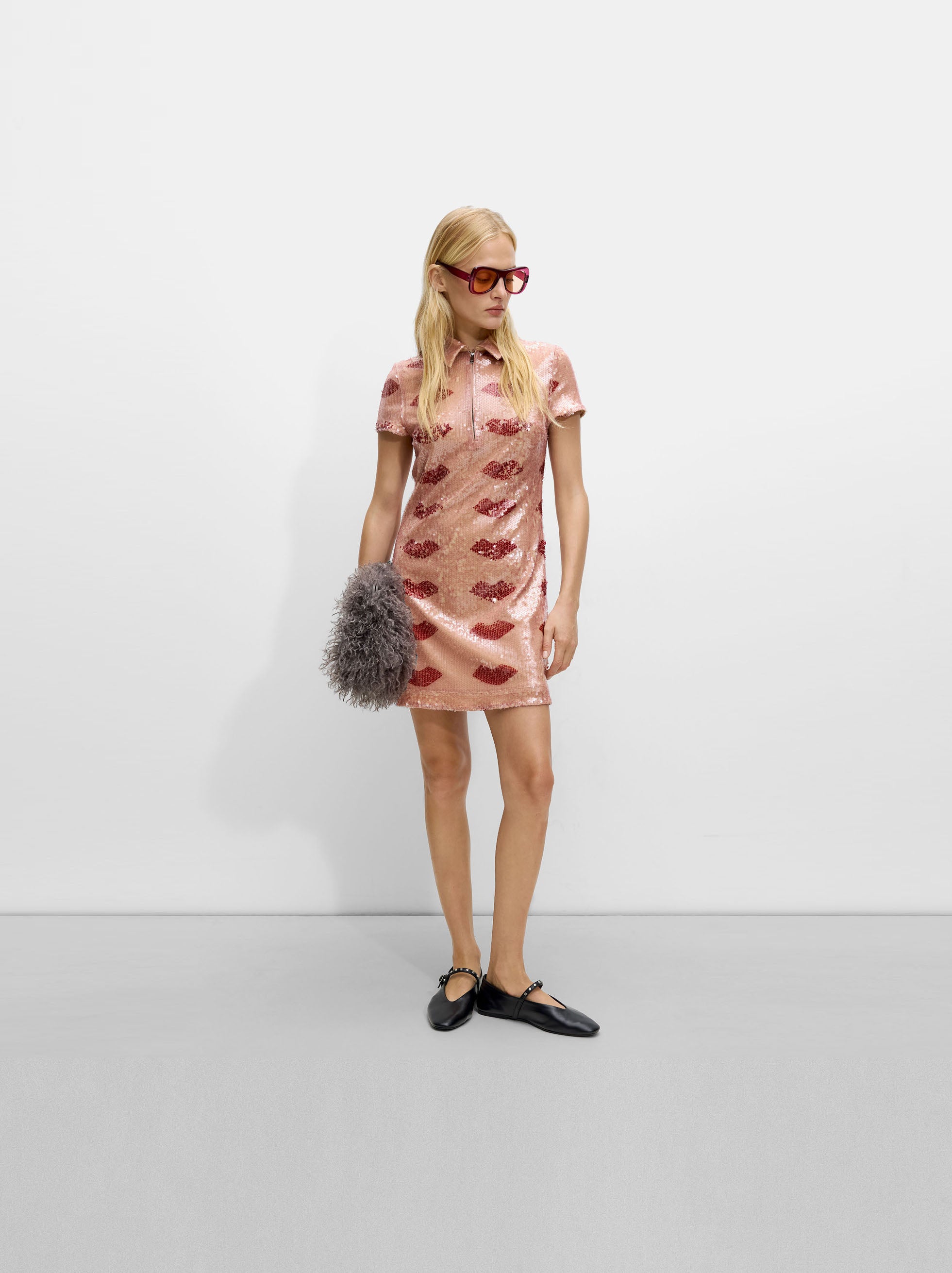 Vestido Estampado Con Lentejuelas