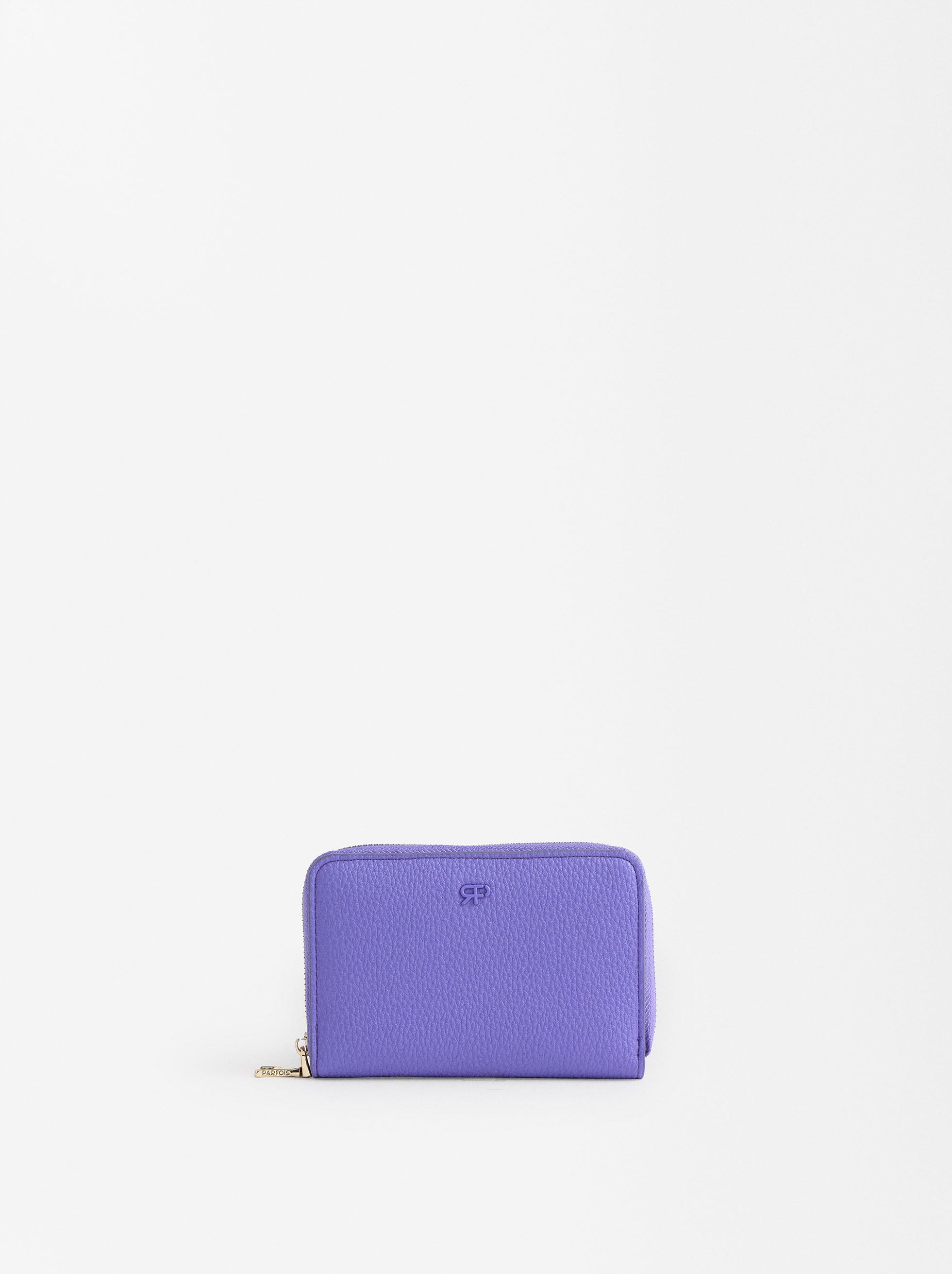 Billetera Con Textura Y Cierre De Cremallera S