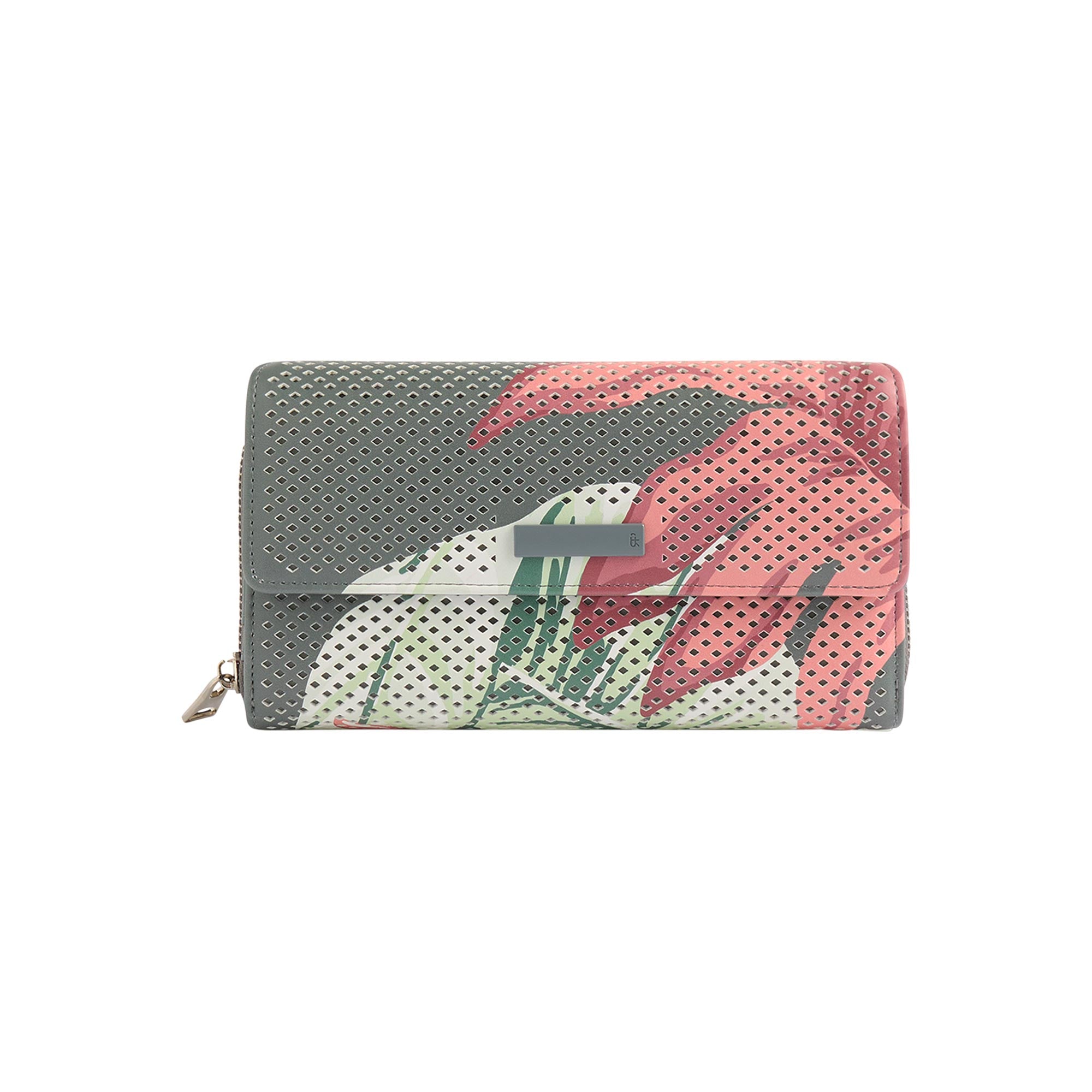 Cartera Estampada Floral Con Textura