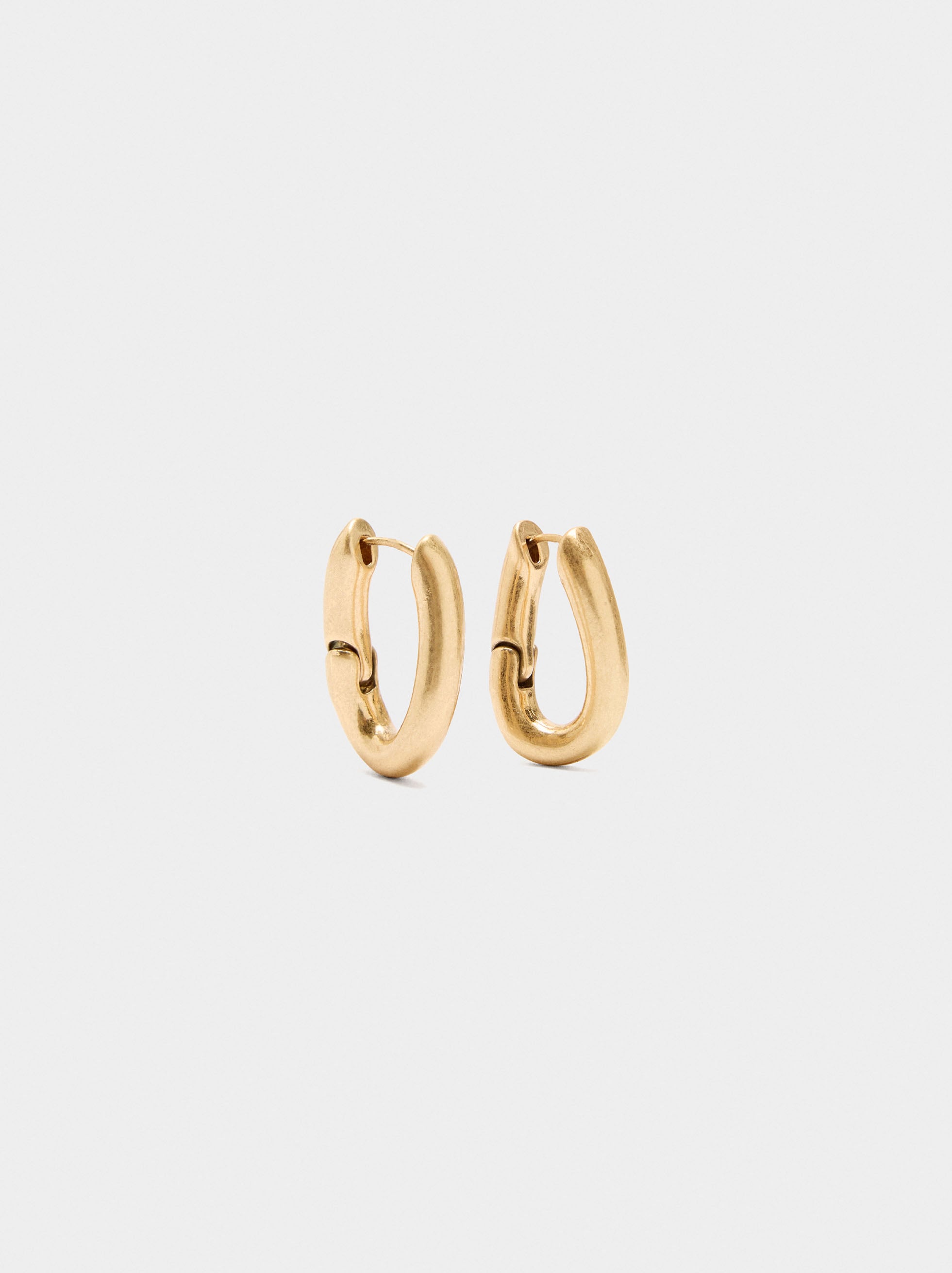 Aros Ovalados De Color Dorado