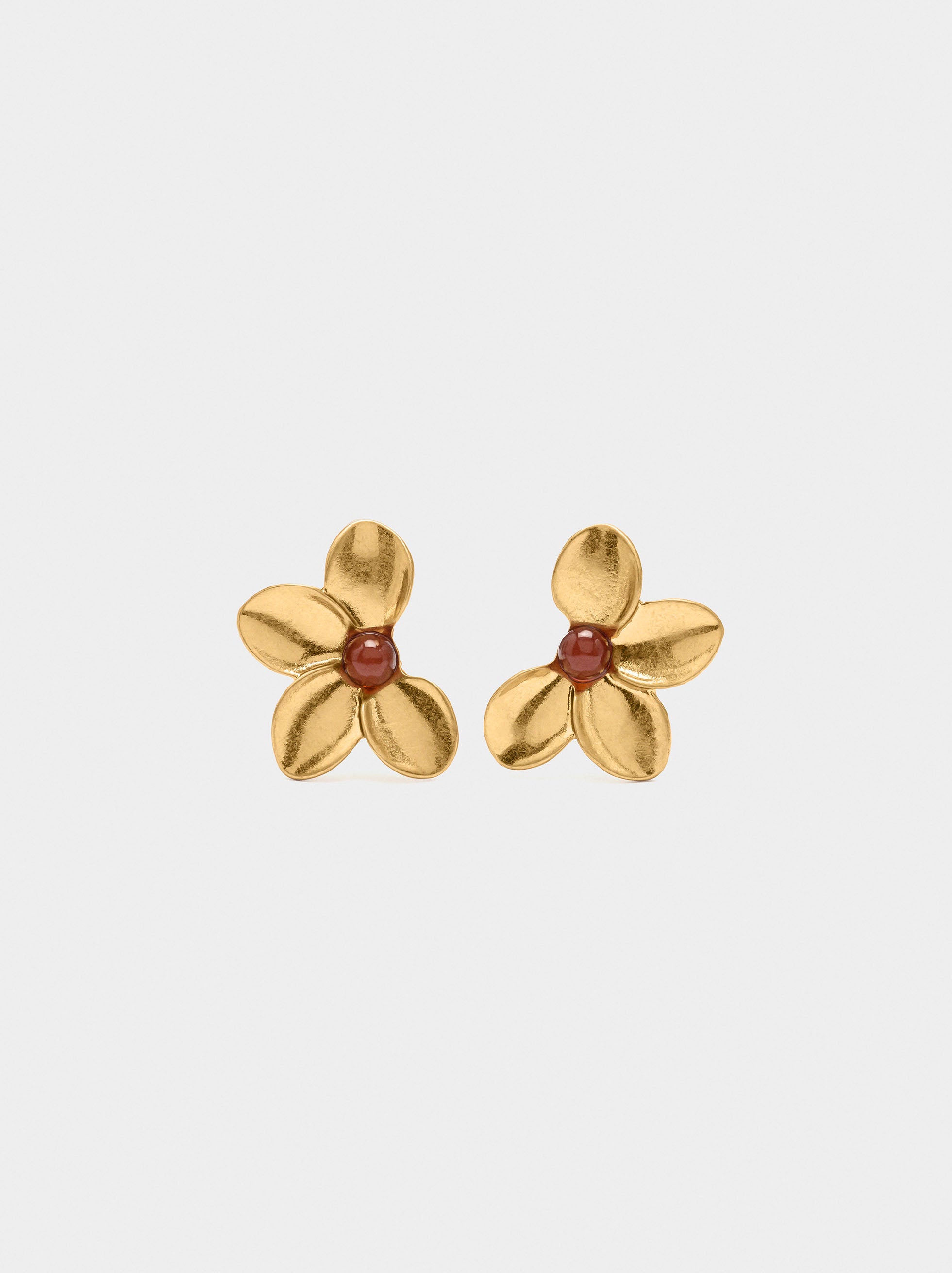 Pendientes Media Flor De Resina