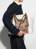 Cartera Shopper De Nylon Con Bolsillo Exterior