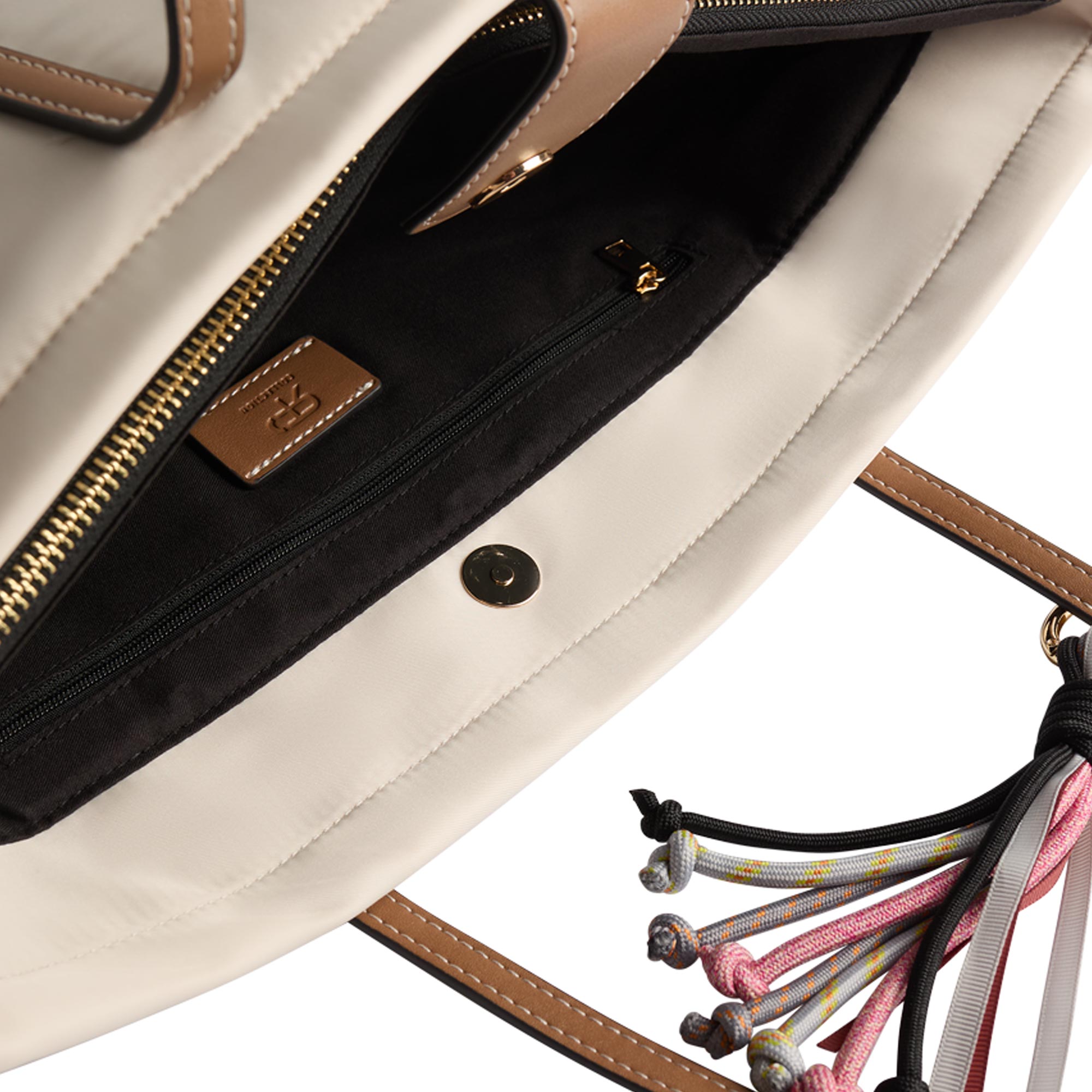 Bolso Shopper De Nylon Con Bolsillo Exterior