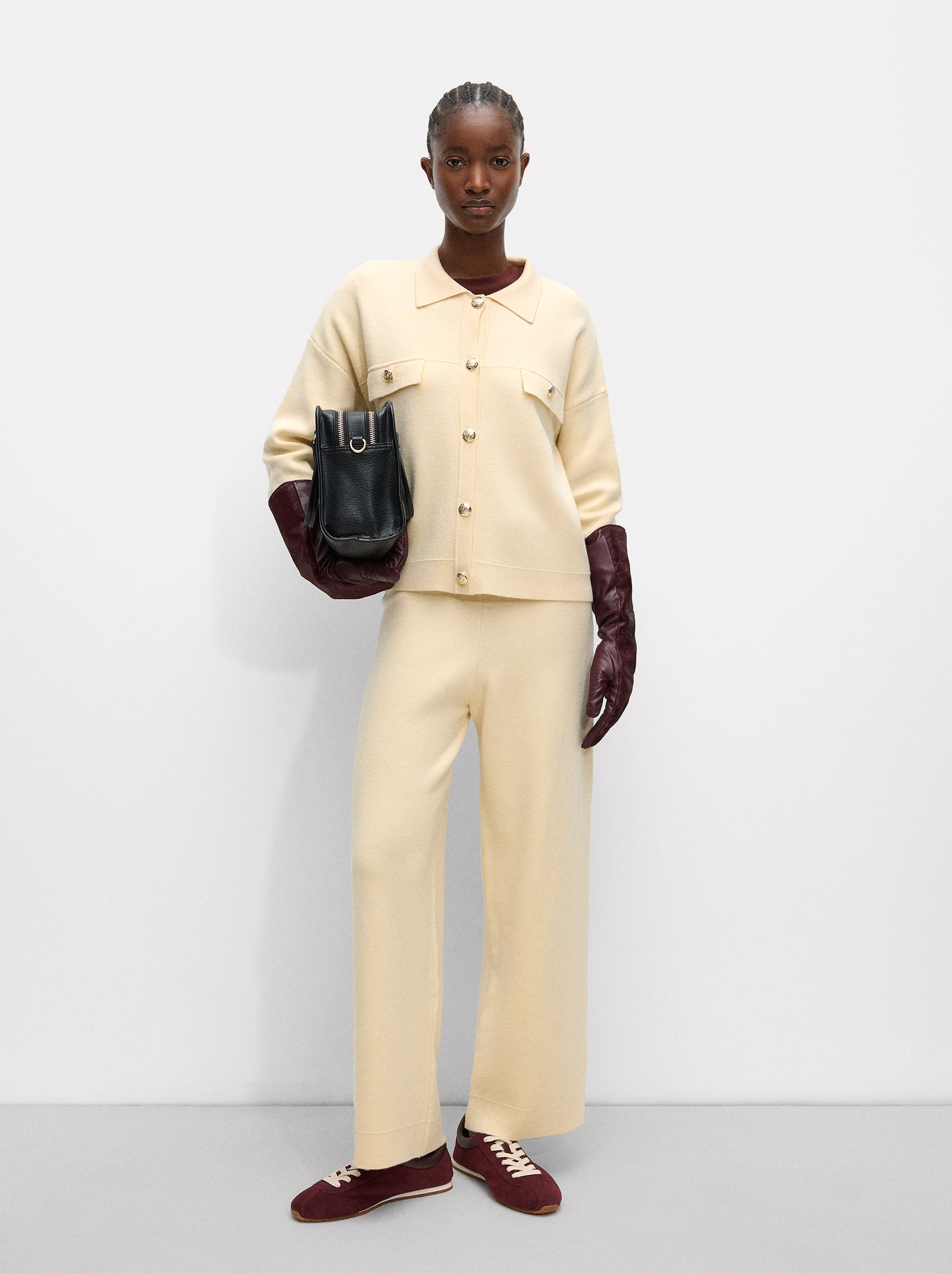 Pantalón Con Lana Y Cintura Elástica