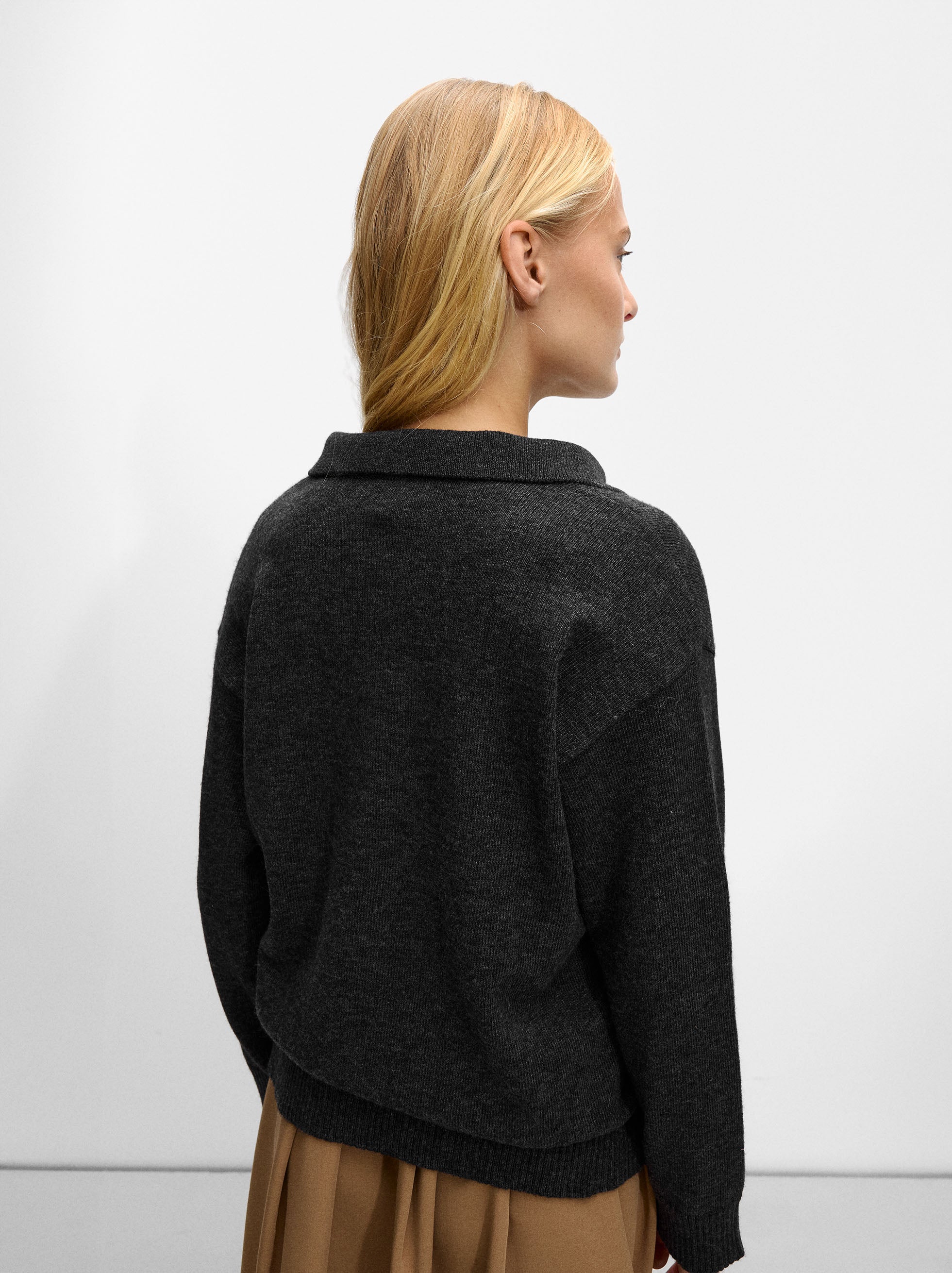 Jersey De Punto Con Cuello Polo