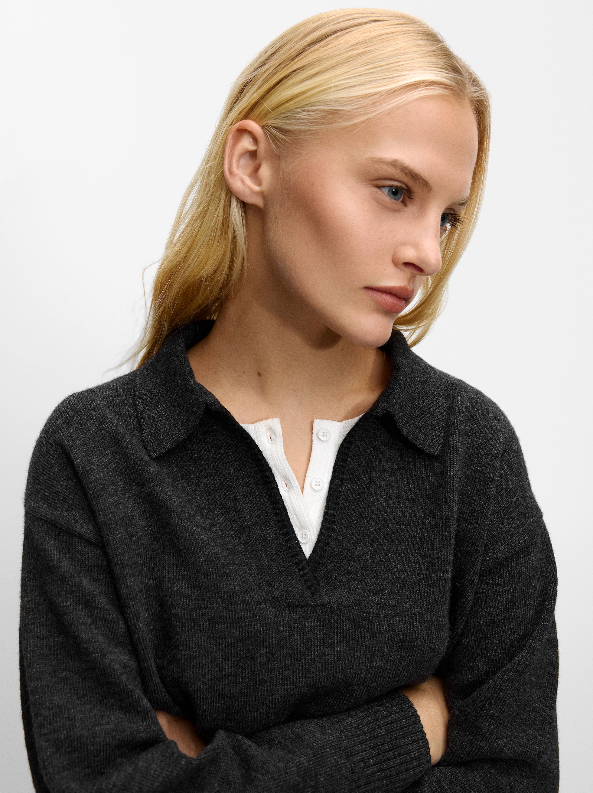 Jersey De Punto Con Cuello Polo