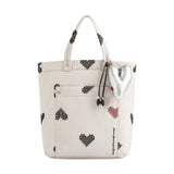 Bolso Tote De Nylon Bordado Corazones