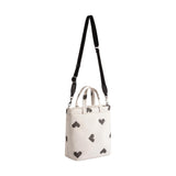 Bolso Tote De Nylon Bordado Corazones