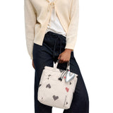 Bolso Tote De Nylon Bordado Corazones