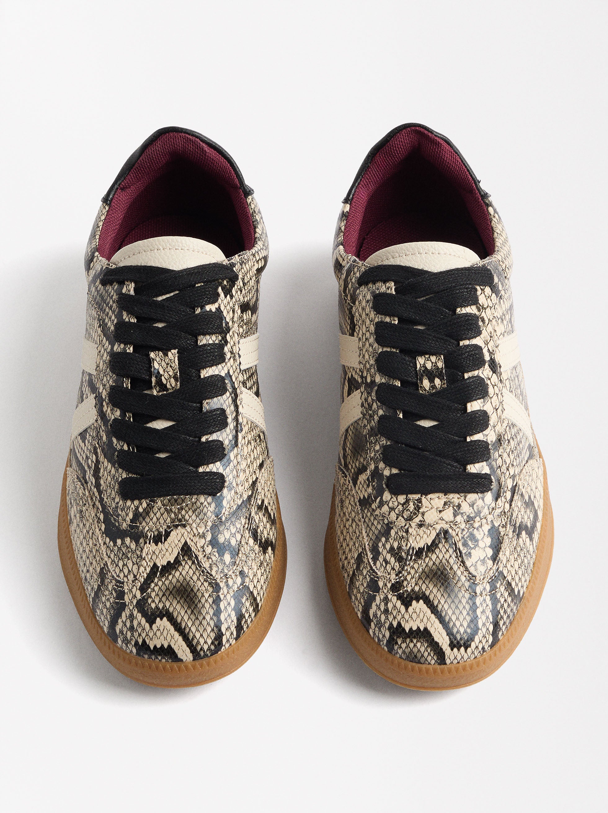 Zapatillas Contraste Y Estampado Animal