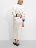 Falda Midi Con Lana
