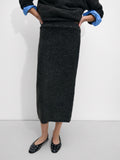 Falda Midi Con Lana