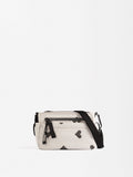 Cartera Bandolera De Nylon Bordado Corazones