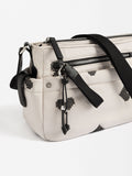 Cartera Bandolera De Nylon Bordado Corazones