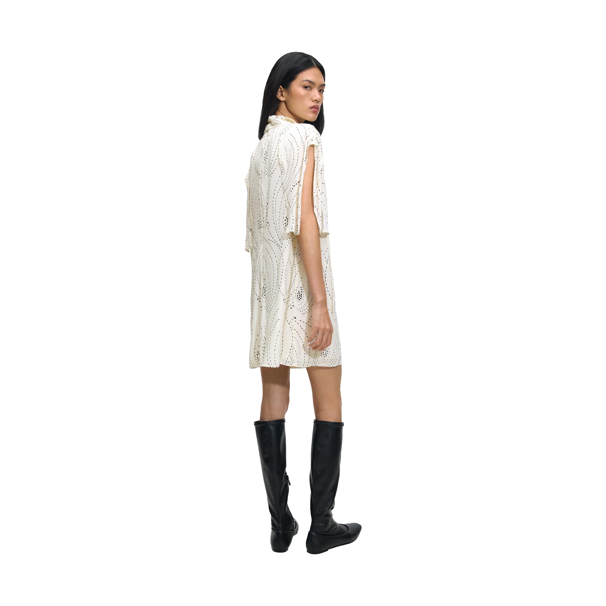 Vestido Estampado Con Lazo