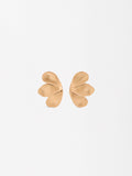 Aretes De Media Flor Con Efecto Mate