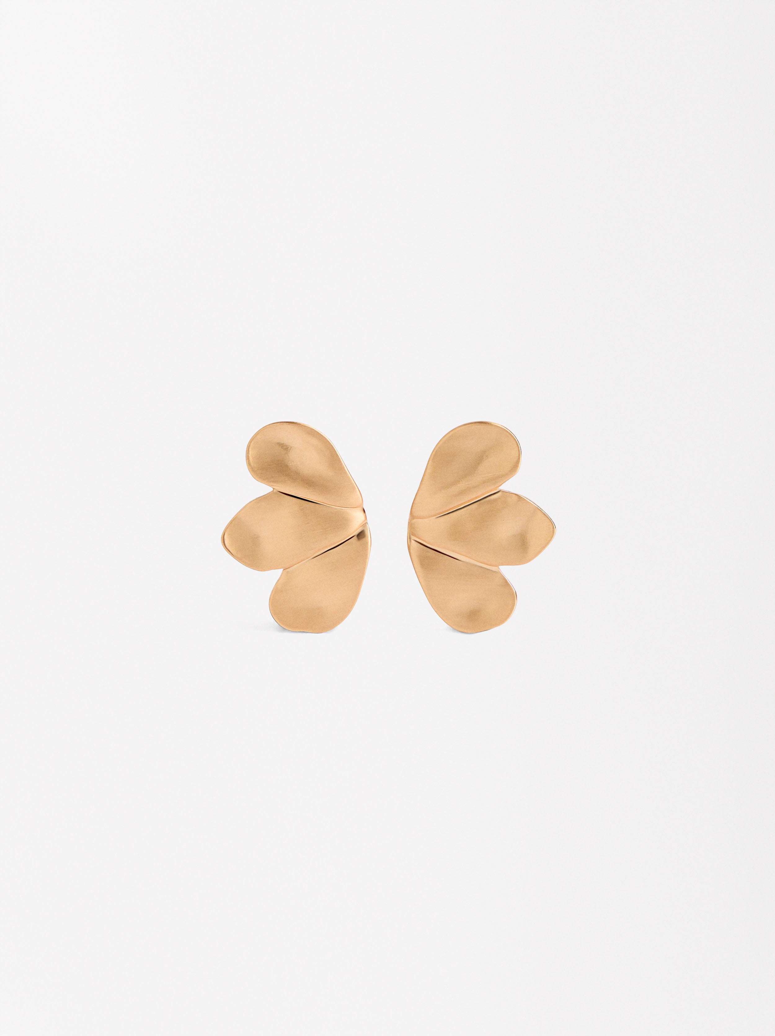 Aretes De Media Flor Con Efecto Mate