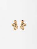 Aretes Media Flor En Relieve