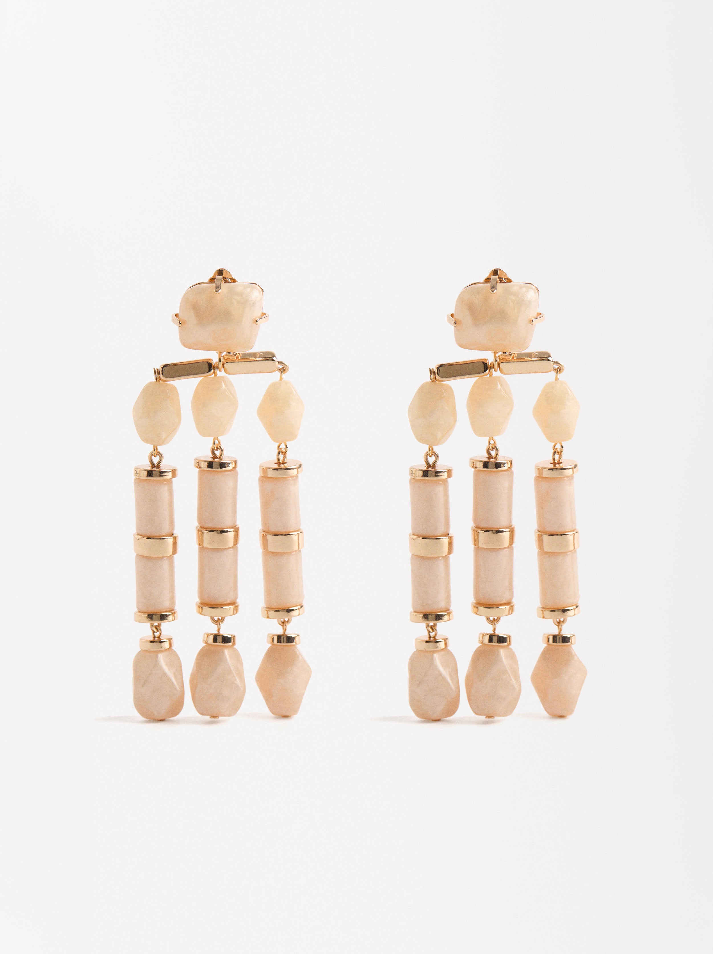 Aretes Largos Efecto Piedra