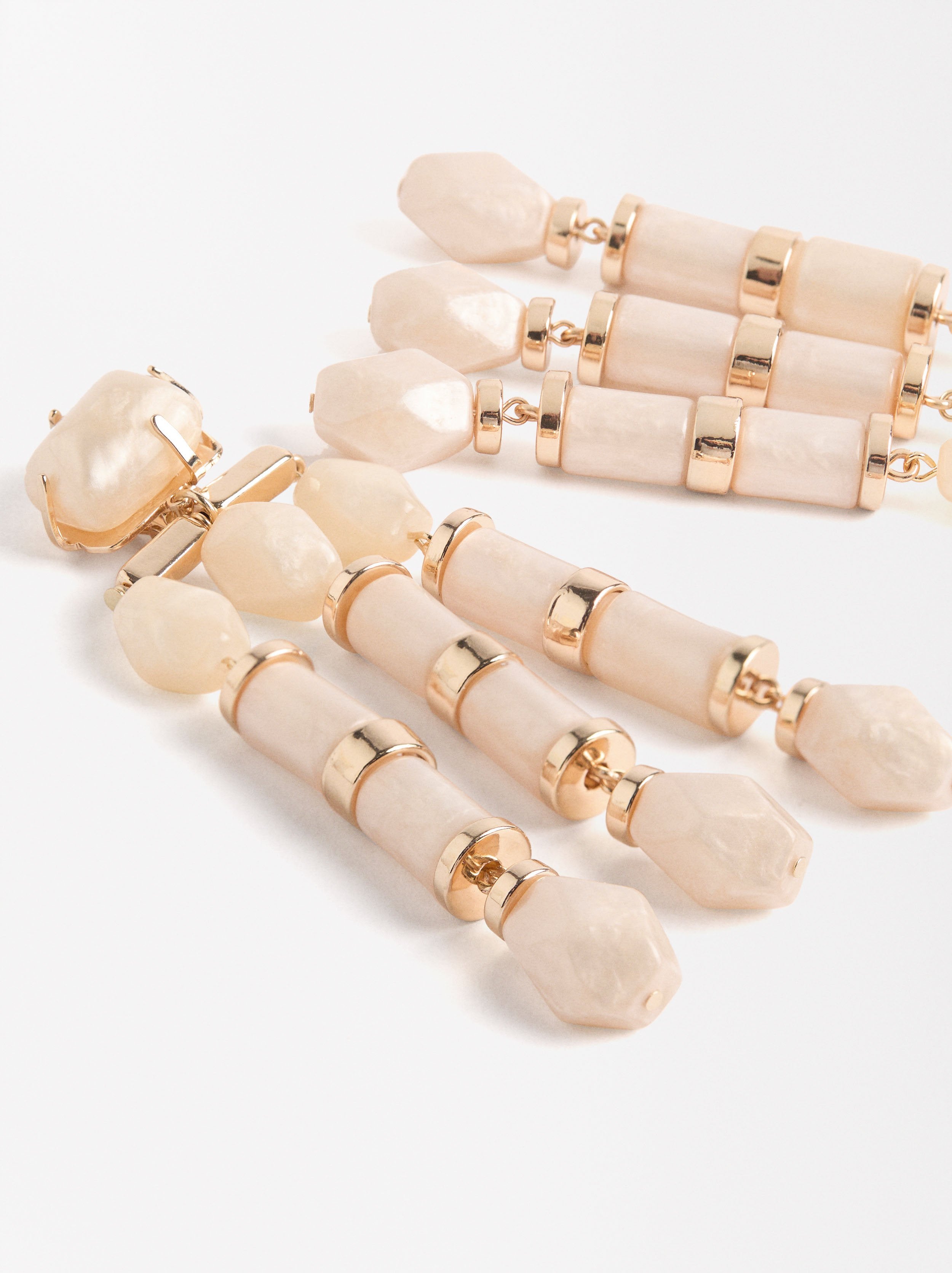 Aretes Largos Efecto Piedra