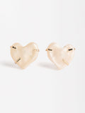 Aretes Corazón Efecto Piedra