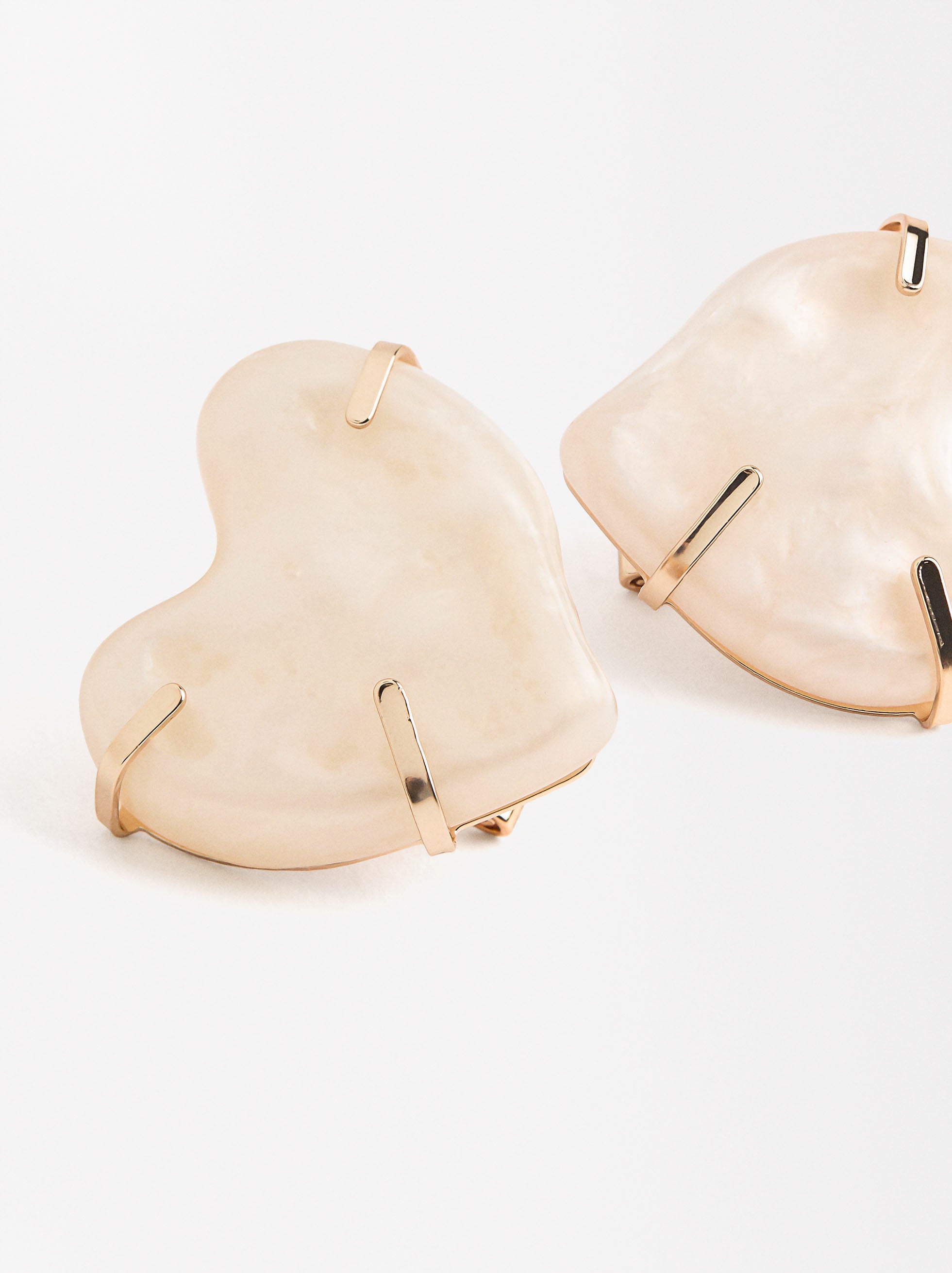 Aretes Corazón Efecto Piedra