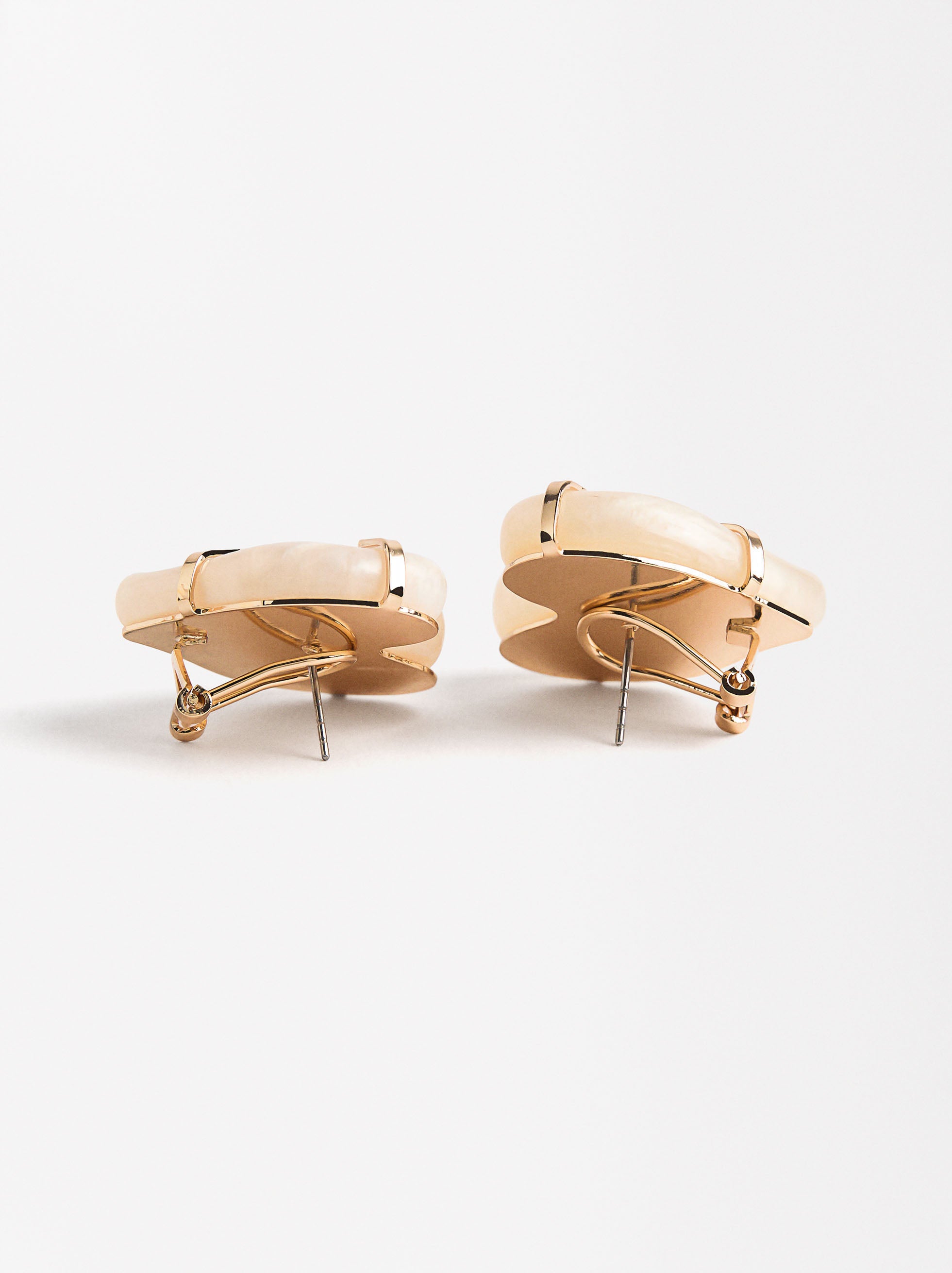 Aretes Corazón Efecto Piedra