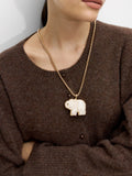 Collar Largo Con Colgante De Elefante