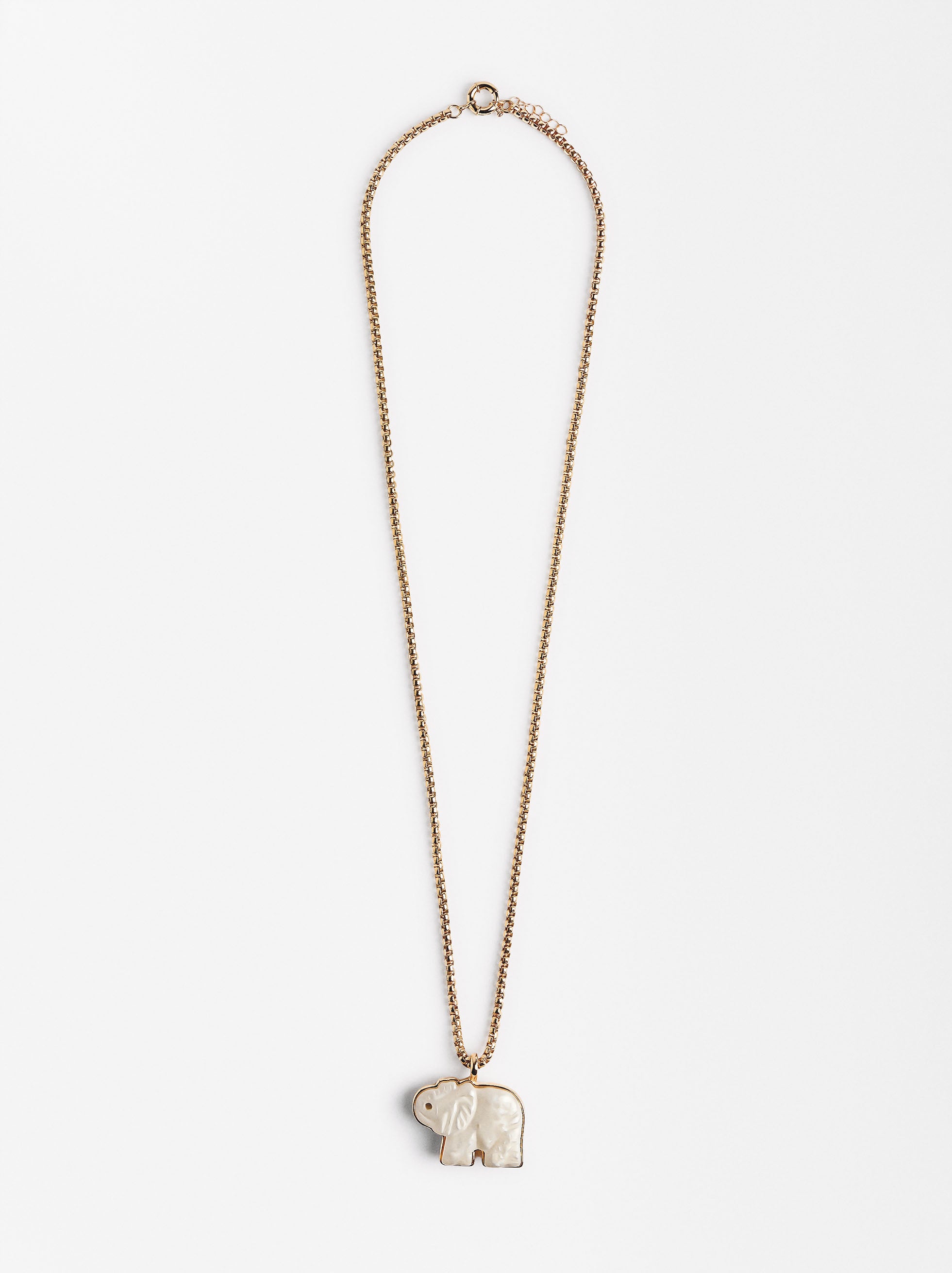 Collar Largo Con Colgante De Elefante