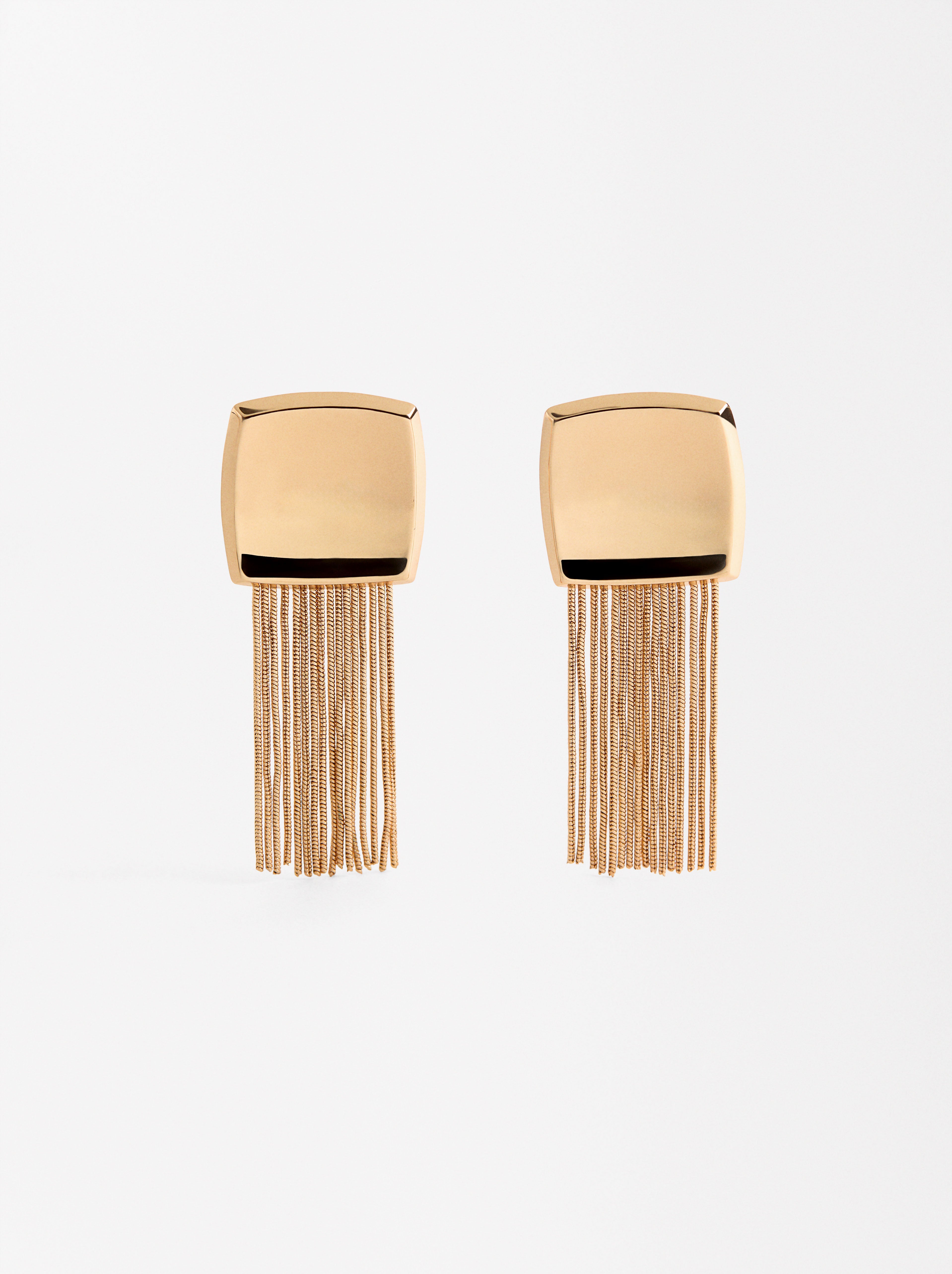 Aretes Cuadrados Con Efecto Cascada