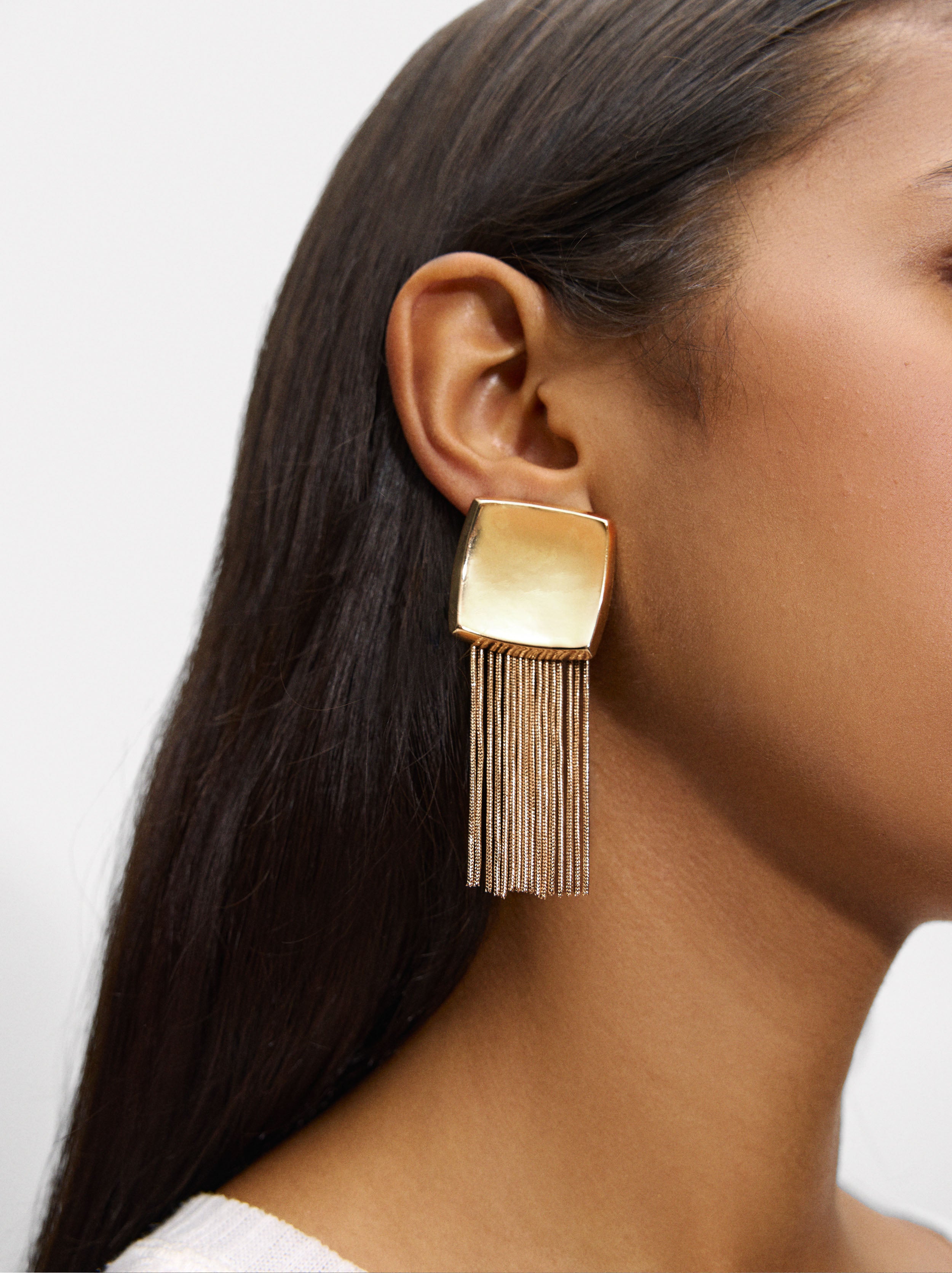 Aretes Cuadrados Con Efecto Cascada
