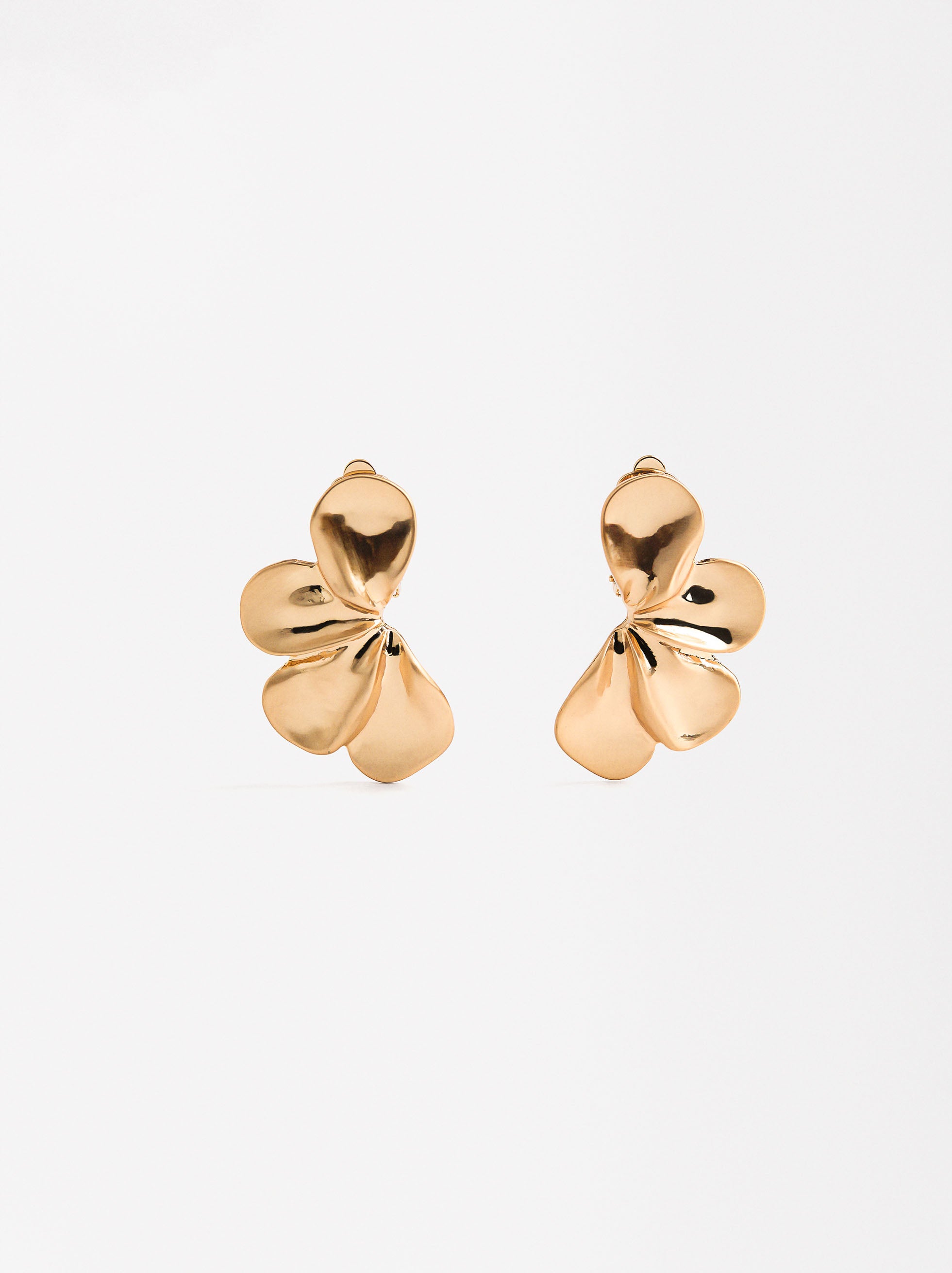 Aretes Media Flor Dorados