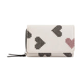 Cartera De Nylon Bordado Corazones