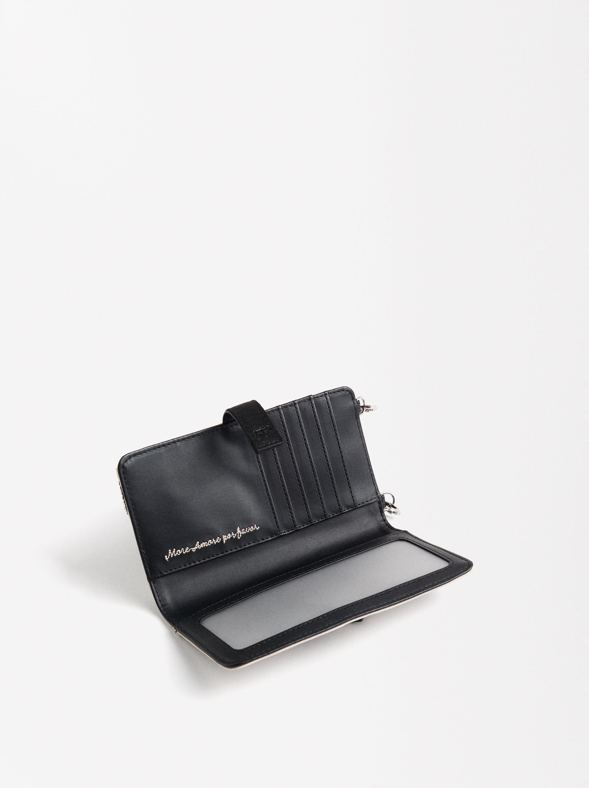 Cartera Para Móvil De Nylon Con Corazones