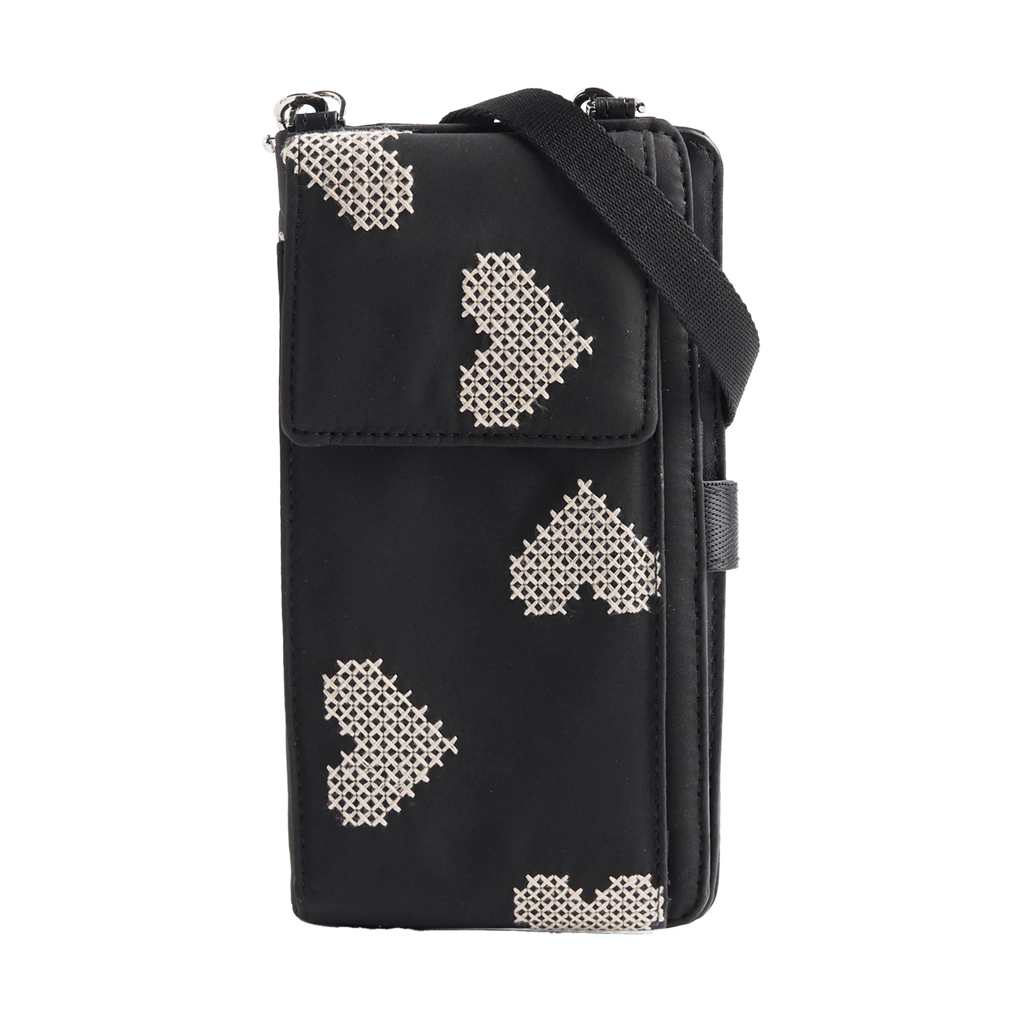 Bolsa Para Móvil De Nylon Con Corazones