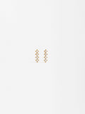Aretes Cortos Con Cristales - Acero Inoxidable