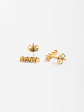 Aretes Cortos Con Cristales - Acero Inoxidable